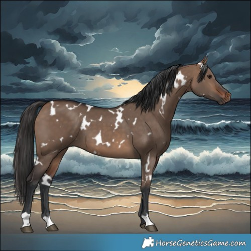 Horse Color:White Spotted Brown Dun 