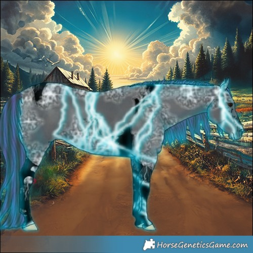 Horse Color:Void Painted Thunderstruck Black Ice Tobiano 