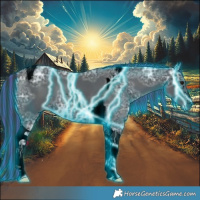 Horse Color:Void Painted Thunderstruck Black Ice Tobiano 