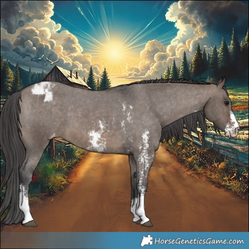 Horse Color:Brown Dun Sabino Appaloosa 