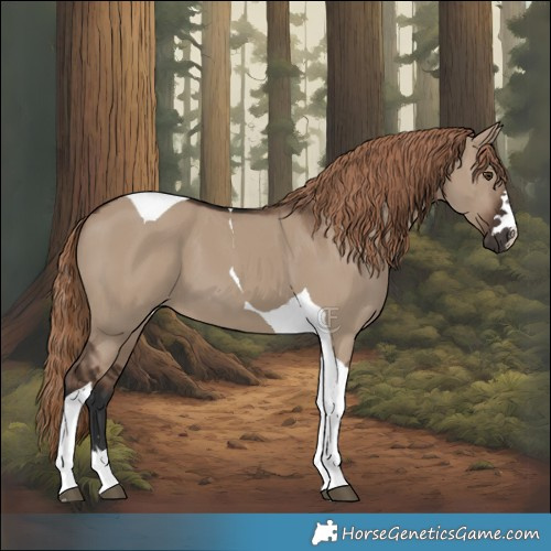Horse Color:Liver Red Dun Tobiano