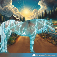 Horse Color:Painted Thunderstruck White Spotted Liver Red Dun Mushroom Tobiano 