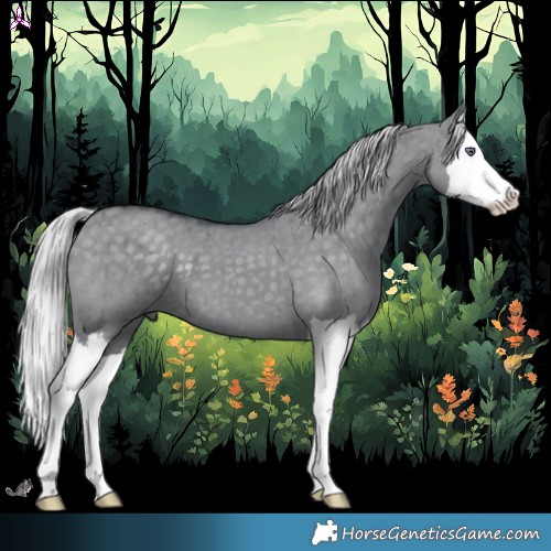 Horse Color:Silver Grullo Chinchilla Splash Brindle 