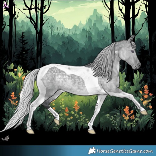Horse Color:Silver Grullo Chinchilla Tobiano 