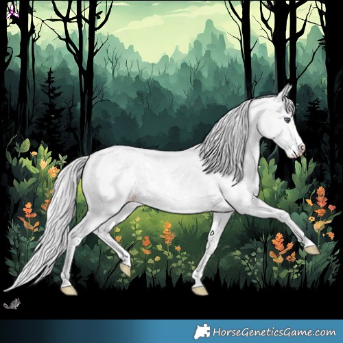 Horse Color:Silver Classic Champagne Chinchilla Dun Sabino Splash Rabicano 