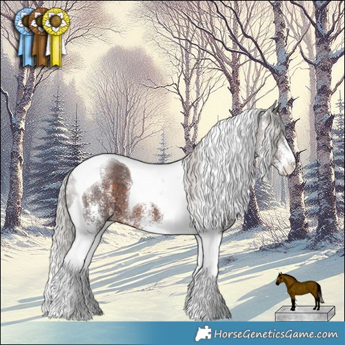 Horse Color:White Spotted Silver Brown Tobiano 