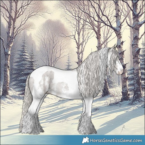 Horse Color:White Spotted Silver Black Tobiano 