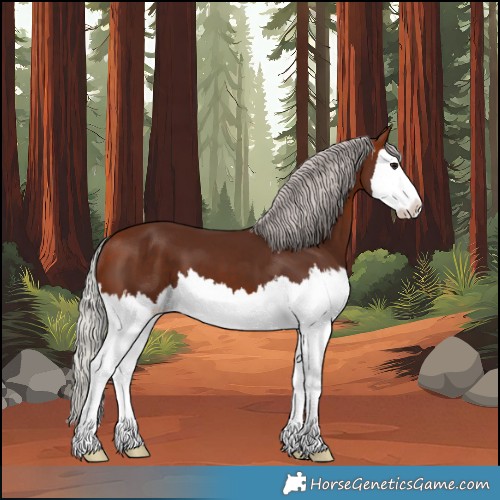 Horse Color:White Spotted Silver Brown Splash 
