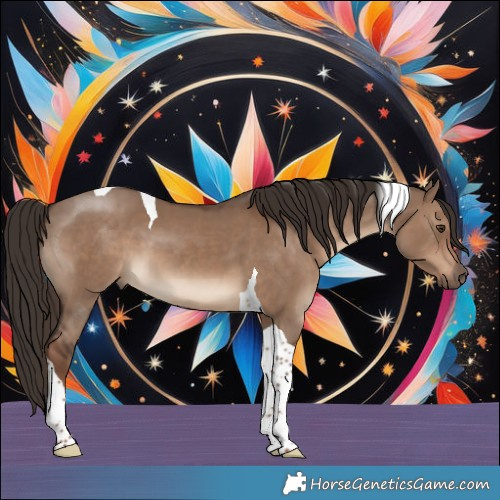 Horse Color:Liver Red Dun Tobiano 