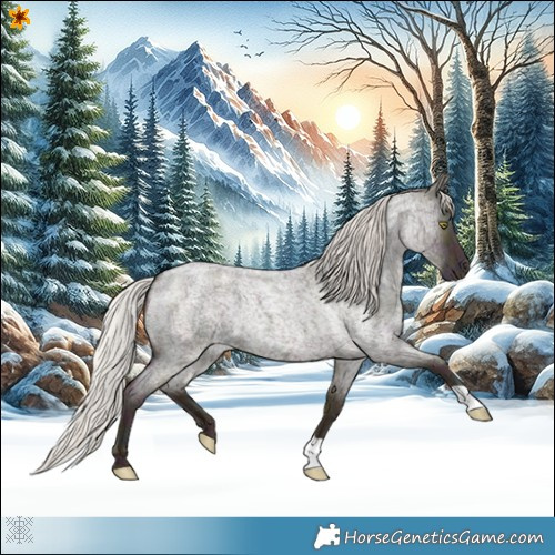 Horse Color:Midnight Silver Amber Champagne Ice Roan