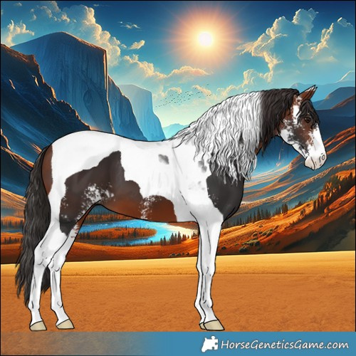 Horse Color:Bay Sabino Tobiano 