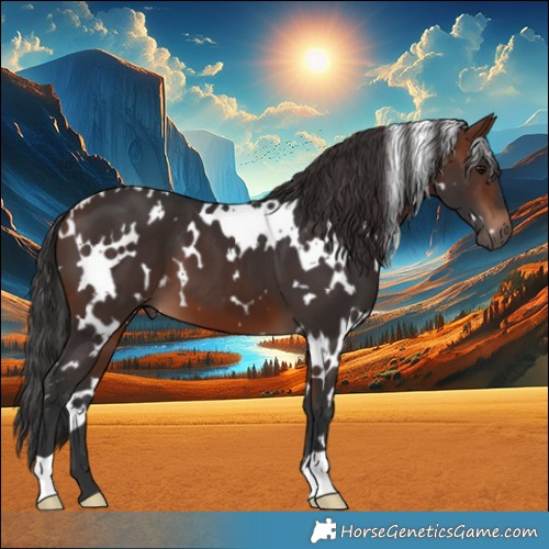 Horse Color:White Spotted Brown 