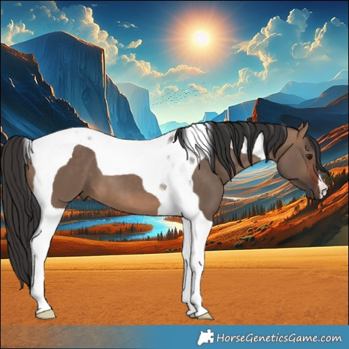 Horse Color:Brown Dun Tobiano 