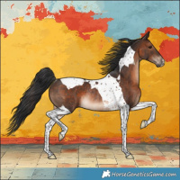 Horse Color:Brown Tobiano Rabicano