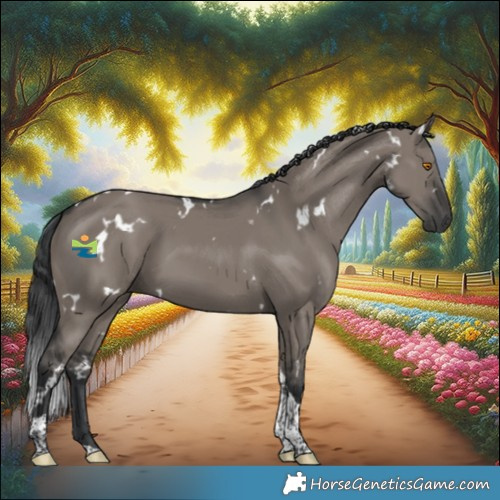 Horse Color:White Spotted Grullo Tobiano 