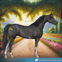 Horse Color:Black Tobiano Rabicano 