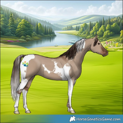 Horse Color:Liver Red Dun Tobiano 