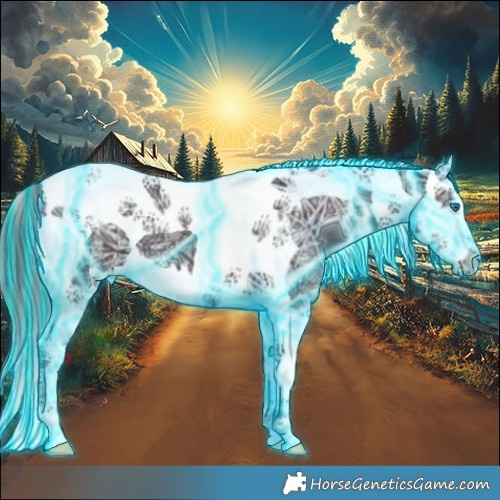 Horse Color:Painted Thunderstruck Smoky Black Ice Splash Tobiano 