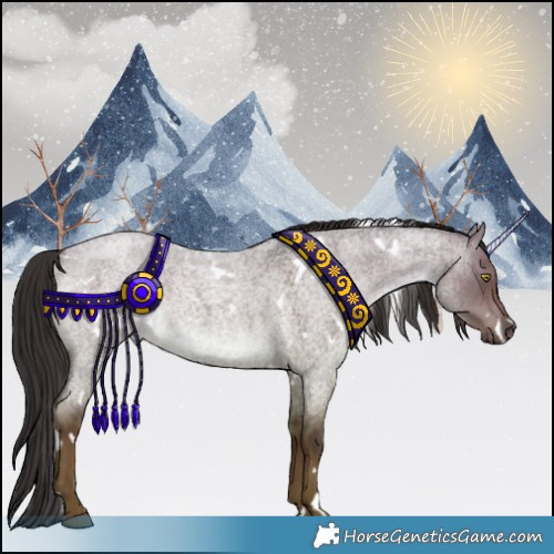 Horse Color:White Spotted Liver Red Dun Roan 