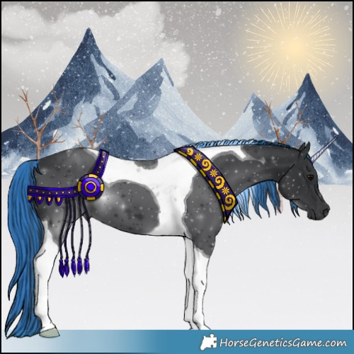 Horse Color:Painted Black Tobiano 