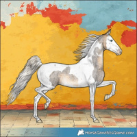 Horse Color:Silver Buckskin Roan Splash Tobiano Varnish 
