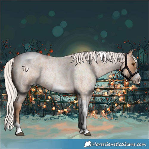 Horse Color:Silver Blue Roan Pearl Tobiano Frame 
