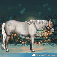 Horse Color:Silver Blue Roan Pearl Tobiano Frame
