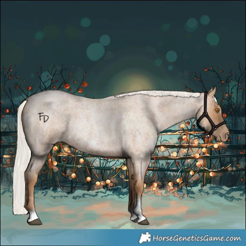 Horse Color:Silver Blue Roan Pearl Tobiano Frame 