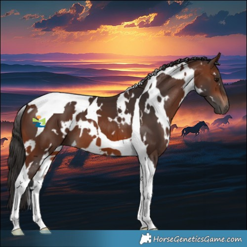 Horse Color:White Spotted Brown Tobiano 