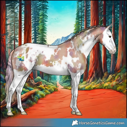 Horse Color:Nacre White Spotted Chestnut Splash Appaloosa 