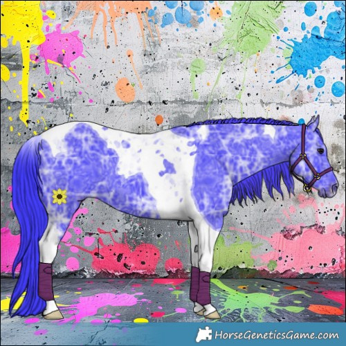 Horse Color:Watercolor Black Ice Tobiano 