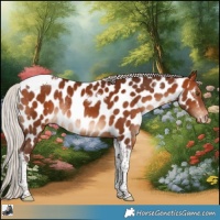 Horse Color:Silver Bay Tobiano Near Leopard Rabicano 