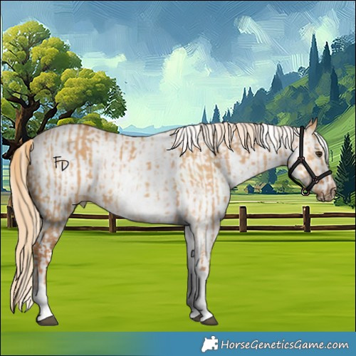 Horse Color:White Spotted Red Dun Rabicano and White Spotted Red Dun Rabicano