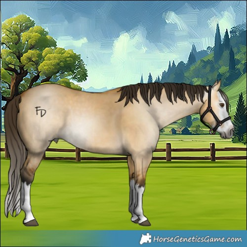 Horse Color:Gray Buckskin Dun Splash Rabicano 