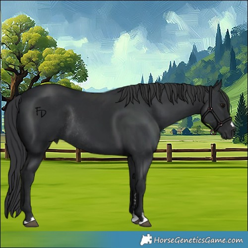Horse Color:Black Rabicano 