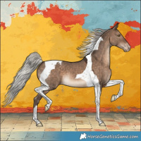 Horse Color:Silver Brown Dun Tobiano Varnish 