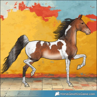 Horse Color:Bay Tobiano Varnish 