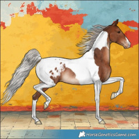 Horse Color:Silver Bay Tobiano Varnish Rabicano 