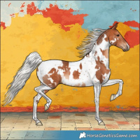 Horse Color:White Spotted Silver Bay Tobiano 