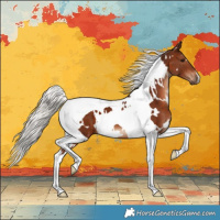 Horse Color:White Spotted Silver Brown Tobiano 