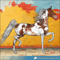 Horse Color:White Spotted Silver Brown Tobiano Varnish 