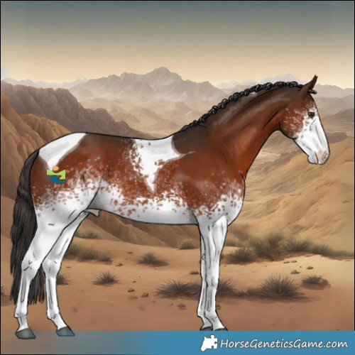 Horse Color:White Spotted Liver Chestnut Tobiano 