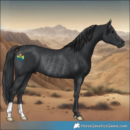 Horse Color:Black Rabicano 