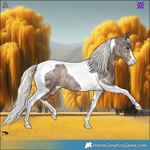 Horse Color:Liver Chestnut Ice Mushroom Tobiano Rabicano 