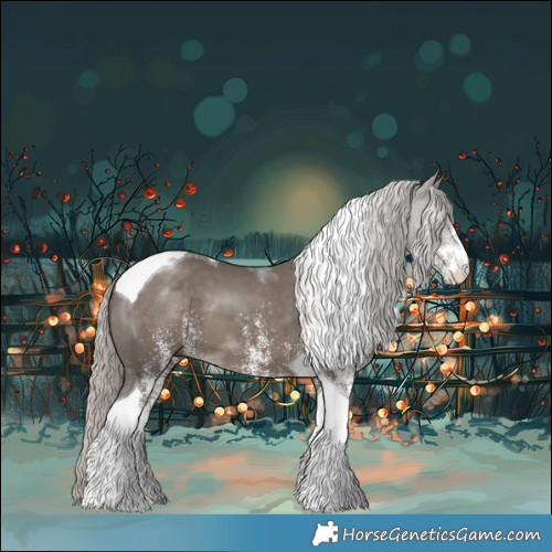 Horse Color:White Spotted Silver Black Tobiano 