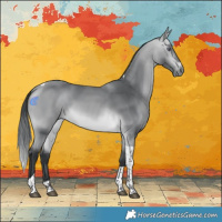 Horse Color:Bay Chinchilla Tobiano Rabicano 