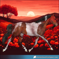 Horse Color:Bay Tobiano Varnish 
