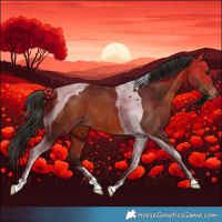 Horse Color:Bay Tobiano Varnish 
