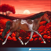 Horse Color:Bay Tobiano Varnish 