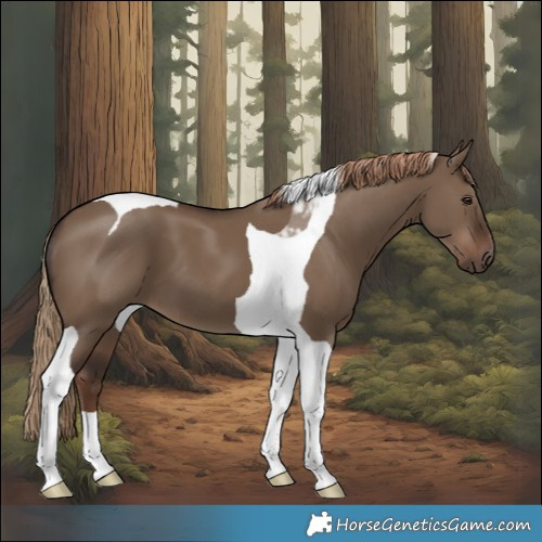 Horse Color:Liver Red Dun Tobiano